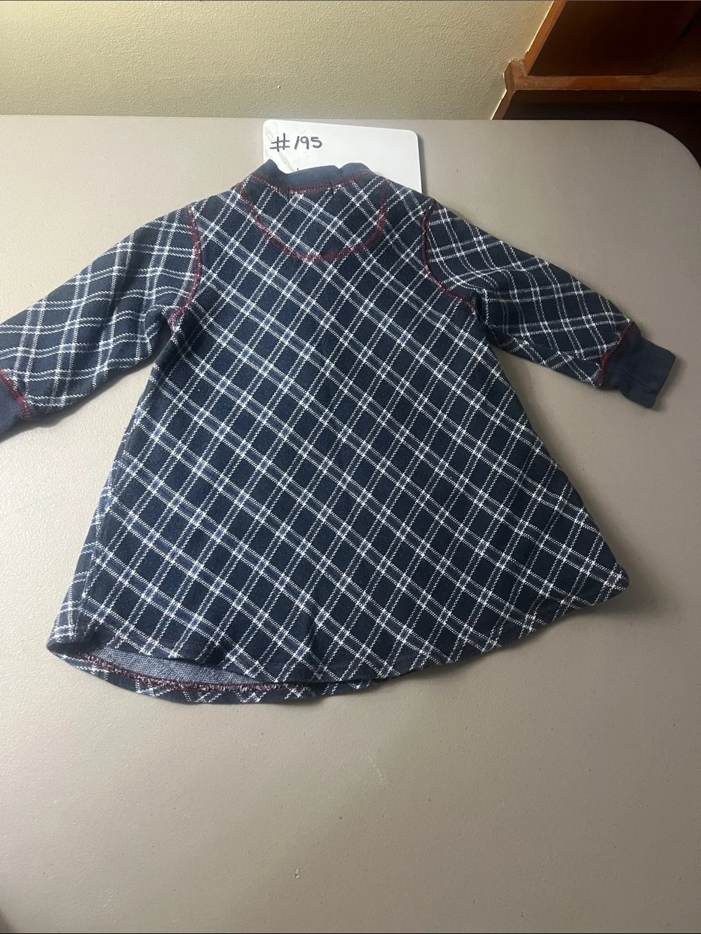 Vtg 90s Ralph Lauren Baby Girl Plaid Dress 6-12 Months Navy Grid Cotton Pocket